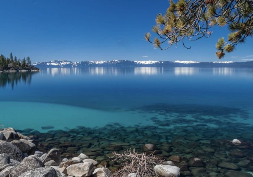 Lake Tahoe, on the California and Nevada border.