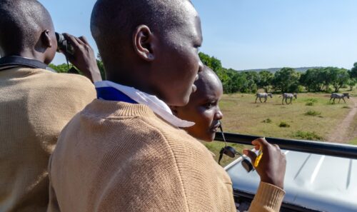 Taking local students on a game drive Rose Palmer