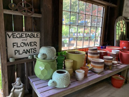 An endless amount of pots for planting. Aysia Reed photos. Brattleboro