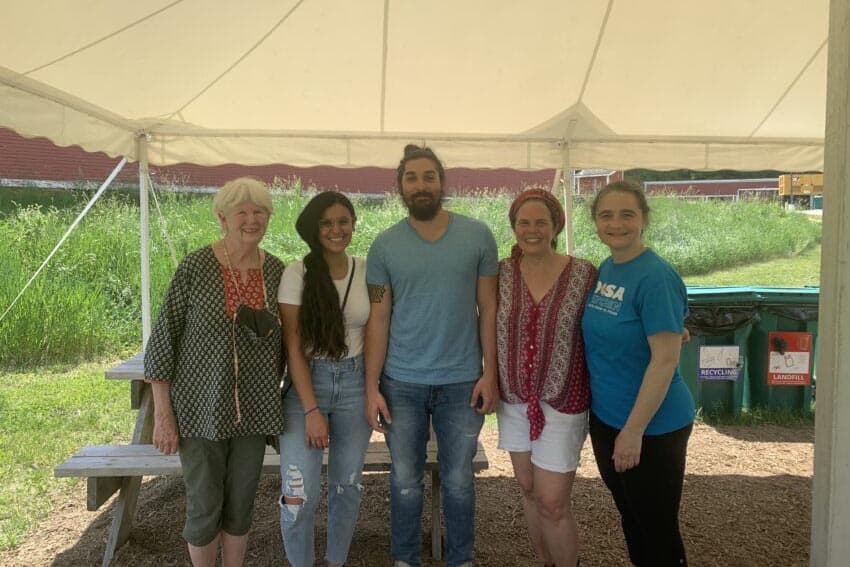 Locals Janice, Britney, and Casey with Dosa Kitchen owner, Leda, and her chef, Lizzy. Aysia Reed photos. Brattleboro