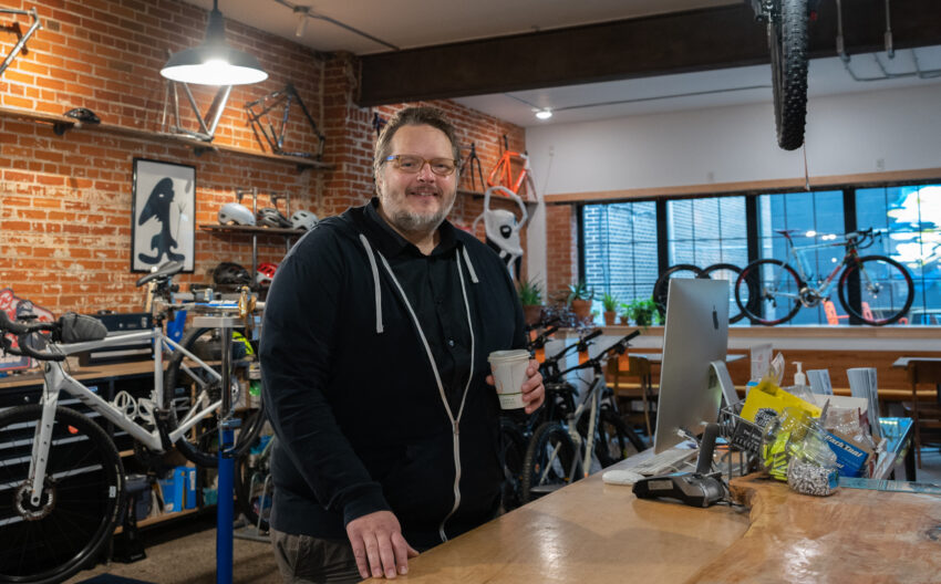 Aaron Salmon, co-owner of SHIFT Cyclery & Coffee Bar, is one of the local entrepreneurs keen on ramping up the vibrancy and creativity in Eau Clair.