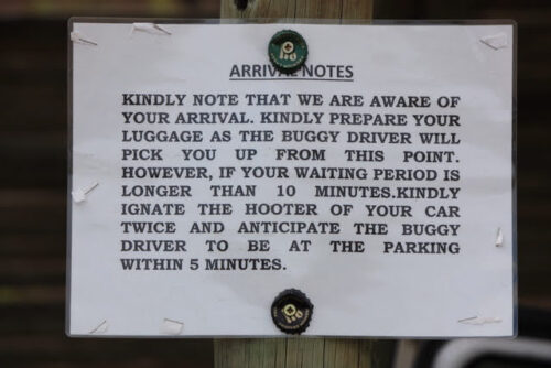 Namlish sign at lodge in Etosha photo by Tom Daughton