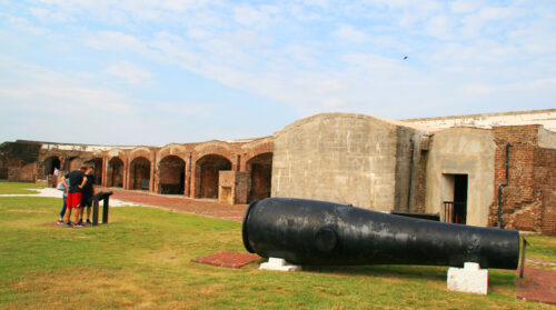 the 15-inch Rodman cannon with its oddly bottle-shaped appearance, weighs in at over 50,000 lbs.