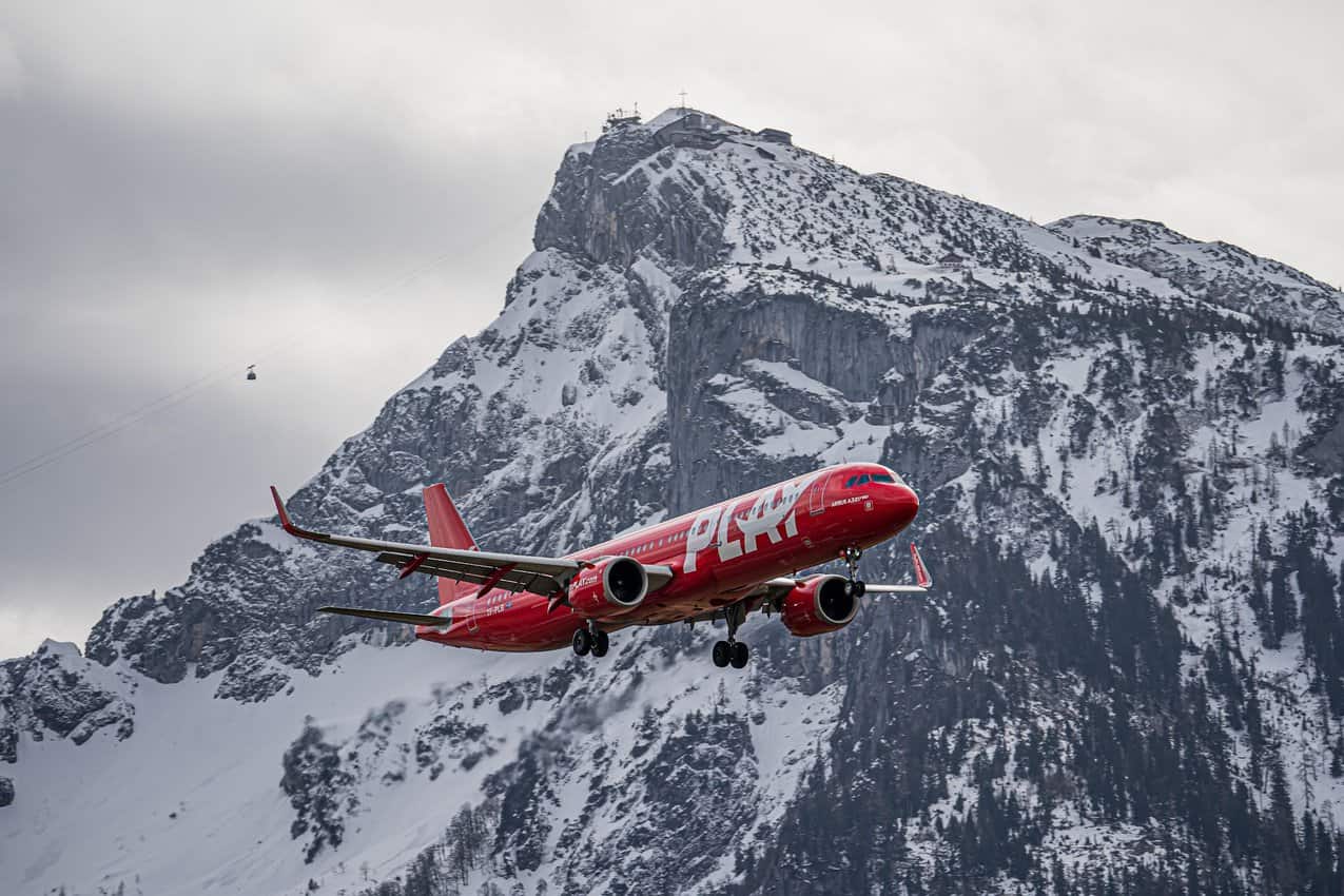 A Play Airlines jet in Salzburg, Austria.