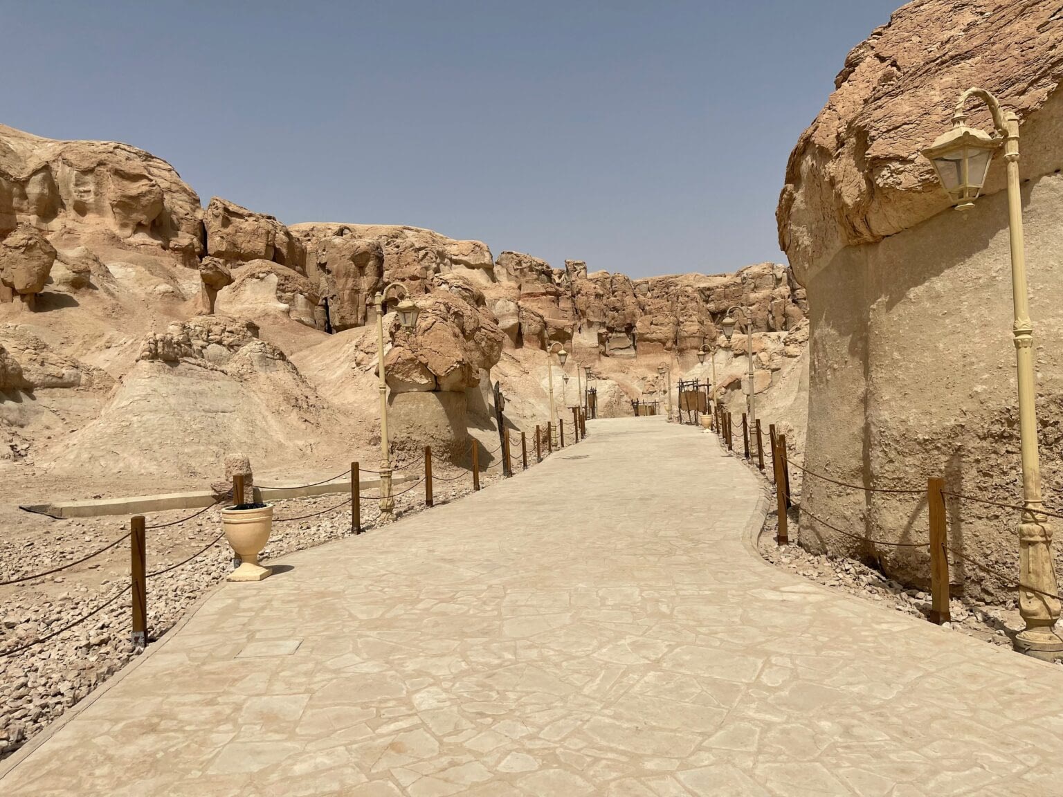 Land of Civilizations footpath into the rock formations.