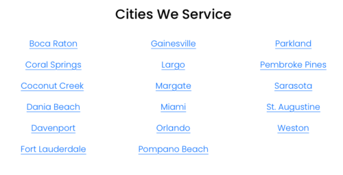 Cities in FLORIDA where Doctor2Me can offer treatment. photo from doctor2me.com