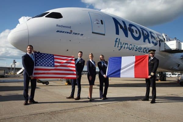 Norse Airways new service from JFK NYC to Paris and four other European cities.