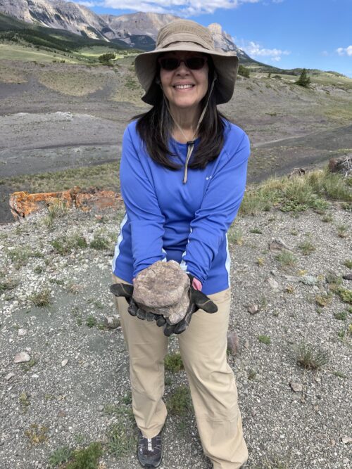 Gretchen Marks at MT Dino Center dig