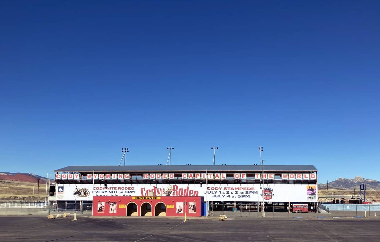 Cody is a town that's proud of its Western culture and nowhere is it more visible than at the Cody Nite Rodeo, seen here in the off-season.