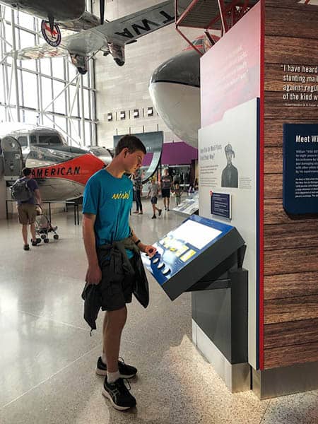 Learning how Air Mail shaped commercial transportation at the Smithsonian Air & Space Museum. Photo by Kirsten W. Larson