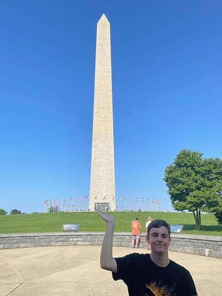 Silly snapshots at The Washington Monument. Photo by Nils Larson