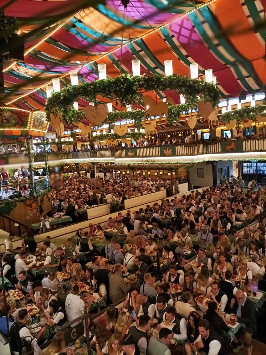 The marquee is packed with beer lovers.