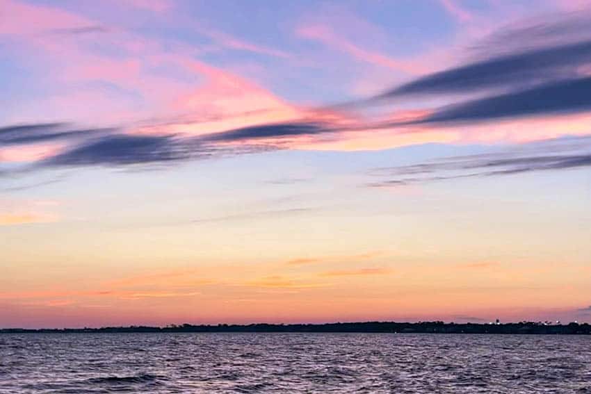 Catching the sunset over Pensacola Bay.