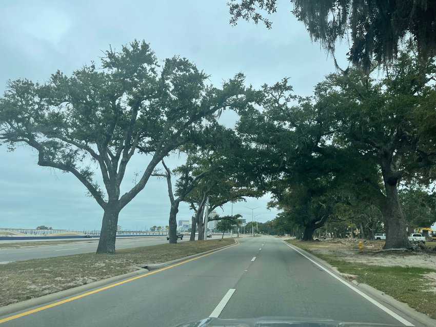 In Biloxi, and all up and down the coast, there are still signs of the terrible hurricane Katrina that swept so much sand off shore. Today, massive efforts are made to keep adding and smoothing out sand on the white beaches.