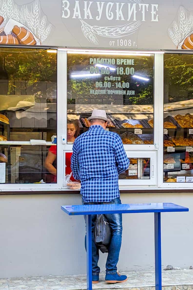 Man buying bread