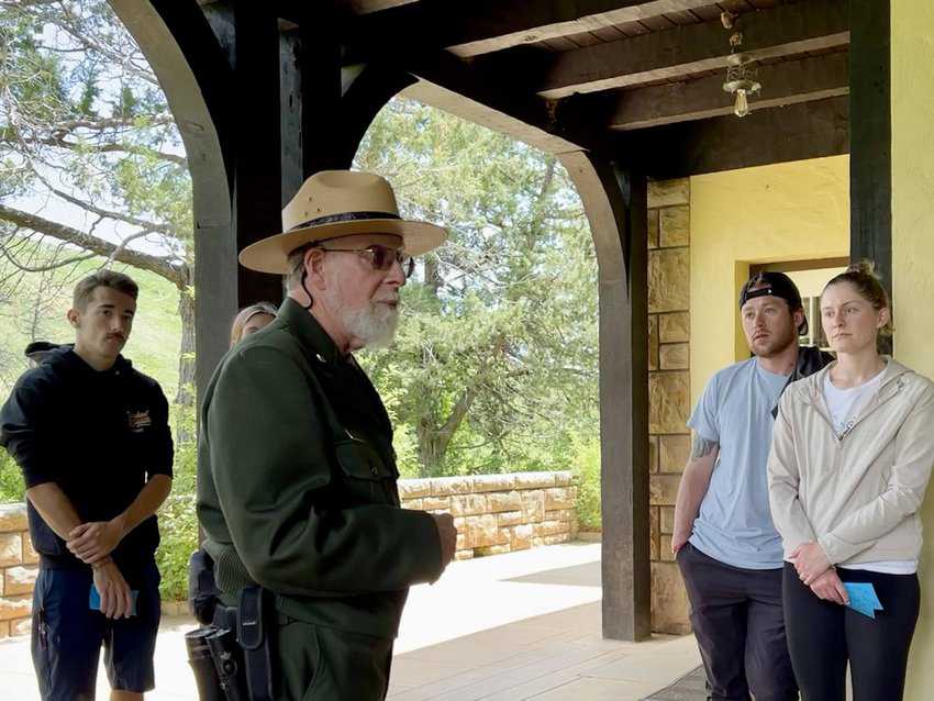 Ranger Don Frankfort starting his tour at Wind Cave National Park. Photo by Sharon Kurtz