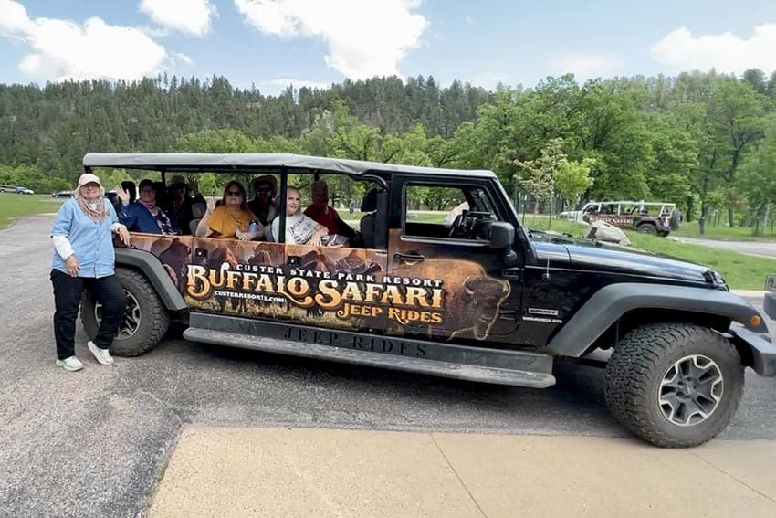 Our guide & group on the Buffalo Safari Jeep Tour © Sharon Kurtz