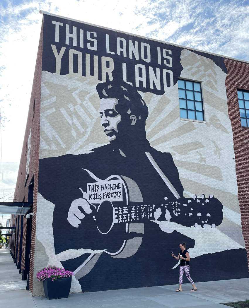 Woody Guthrie Center, Tulsa OK. Woody painted "This Machine Kills Fascists" on his guitar.