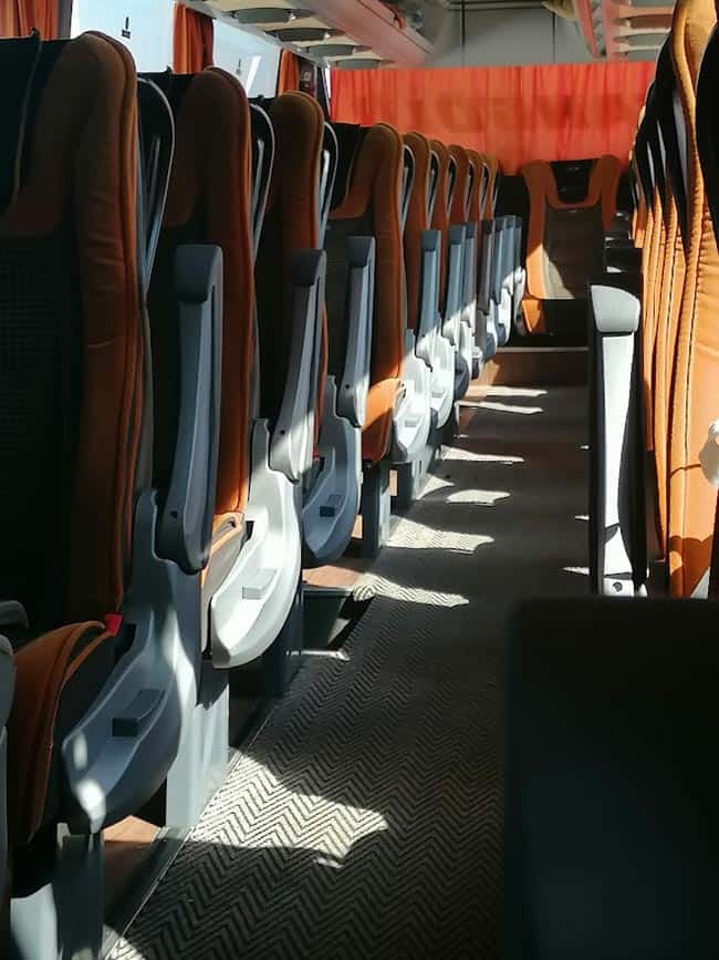 inside of bus