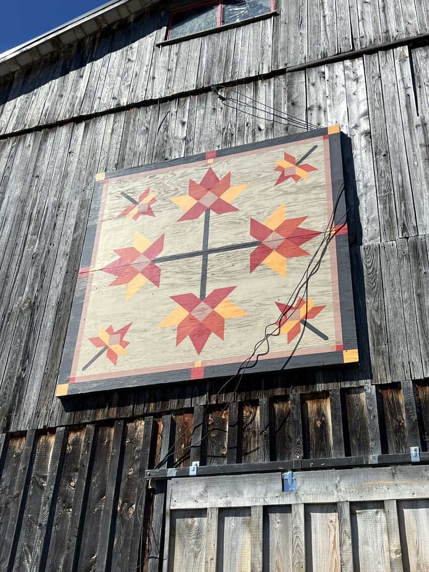 Barn Quilt: Painted in a cross-stitch style, barn quilts are all over Genesee County.