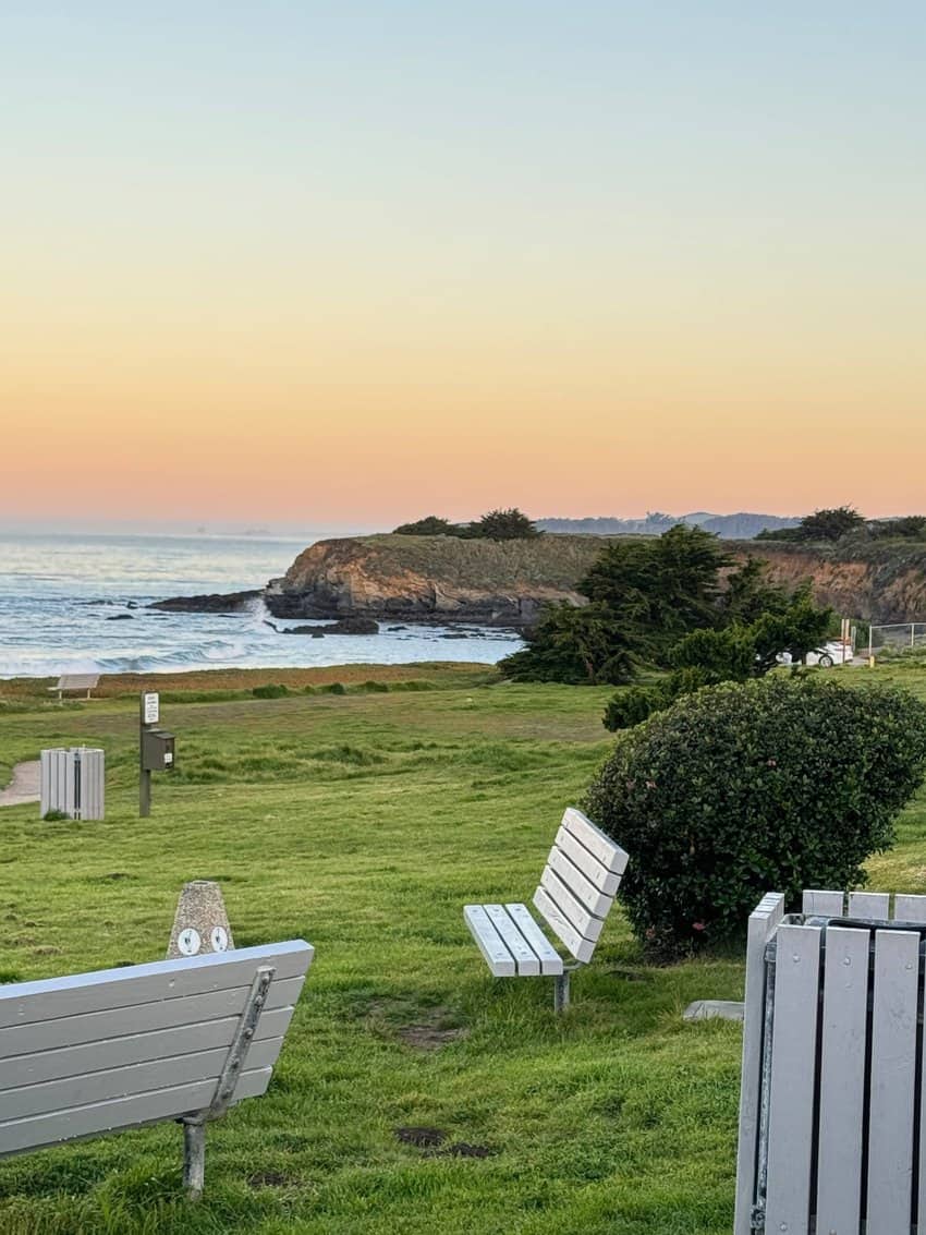 The view of the Pacific from the Cavalier Oceanfront Resort in San Simeon, California.