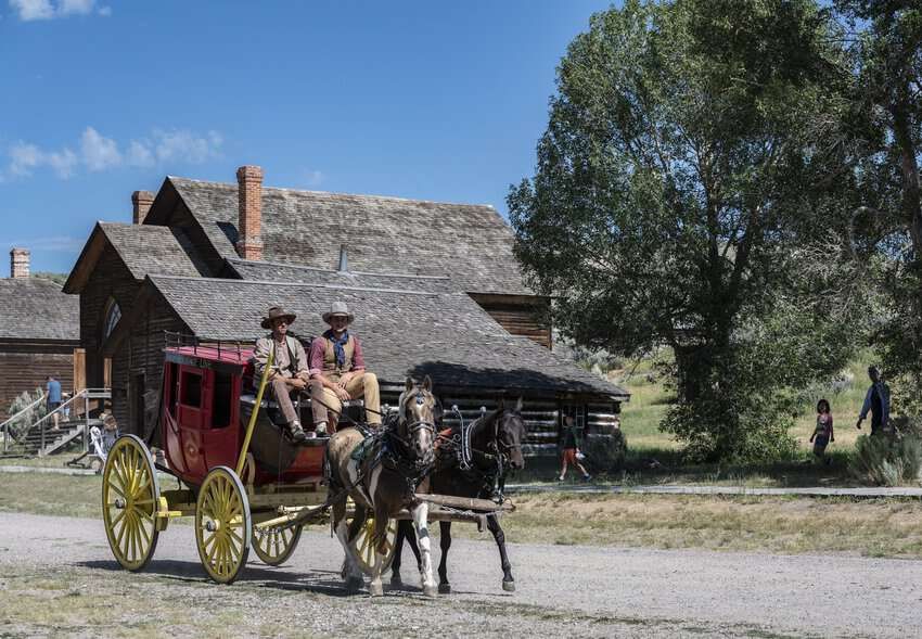 During Bannack Days, visitors can catch a ride on a stagecoach, pan for gold, watch historical reenactments, pose for an old-time family photo, and take in the church service on Sunday morning.