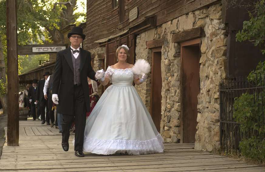 The Grand Victorian Ball held mid-August in Virginia City is a showcase of period clothing, as participants parade up and down the boardwalks of this ghost town.