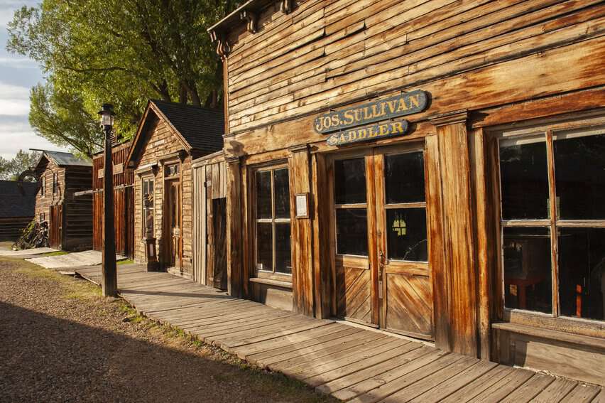 Nevada City is an open-air museum with over 100 buildings, many filled with artifacts from the Wild West days.
