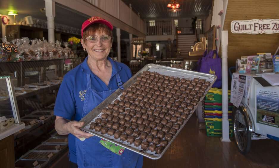 This friendly face belongs to Shirley Beck, co-owner of the Sweet Palace in Philipsburg. Load up on sweets before hitting the dirt road to Granite. Ghost Towns.