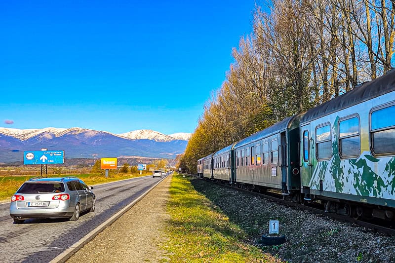 Septemvri Dobrinishte Train leaving Bansko. 