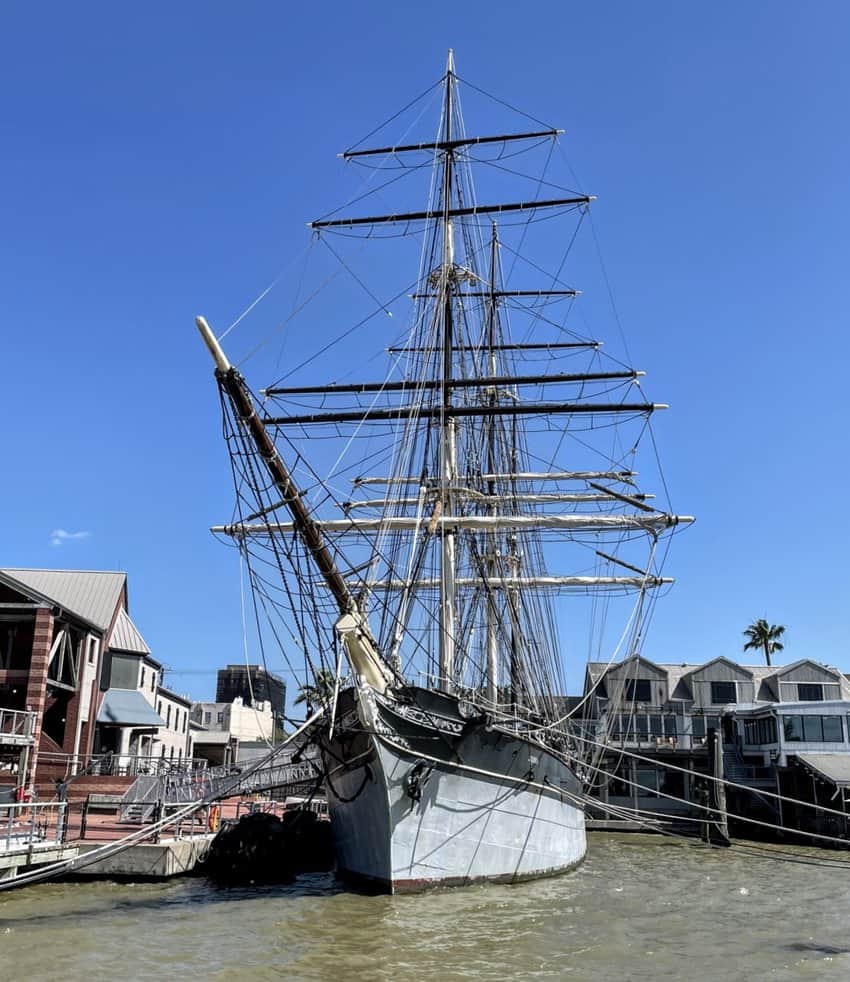 The Tall Ship Elissa graces the harbor of Galveston and one of the oldest ships still sailing today.