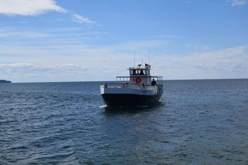 The Karfi, which shuttles visitors from Washington Island to Rock Island on an hourly basis.