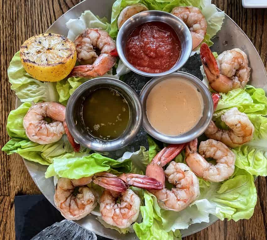 Famous Texas shrimp in Galveston.