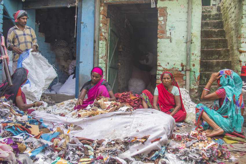 Women working in a recycling plant