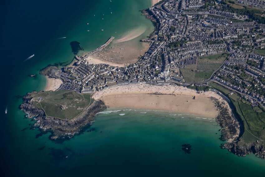 St Ives, Cornwall from above.