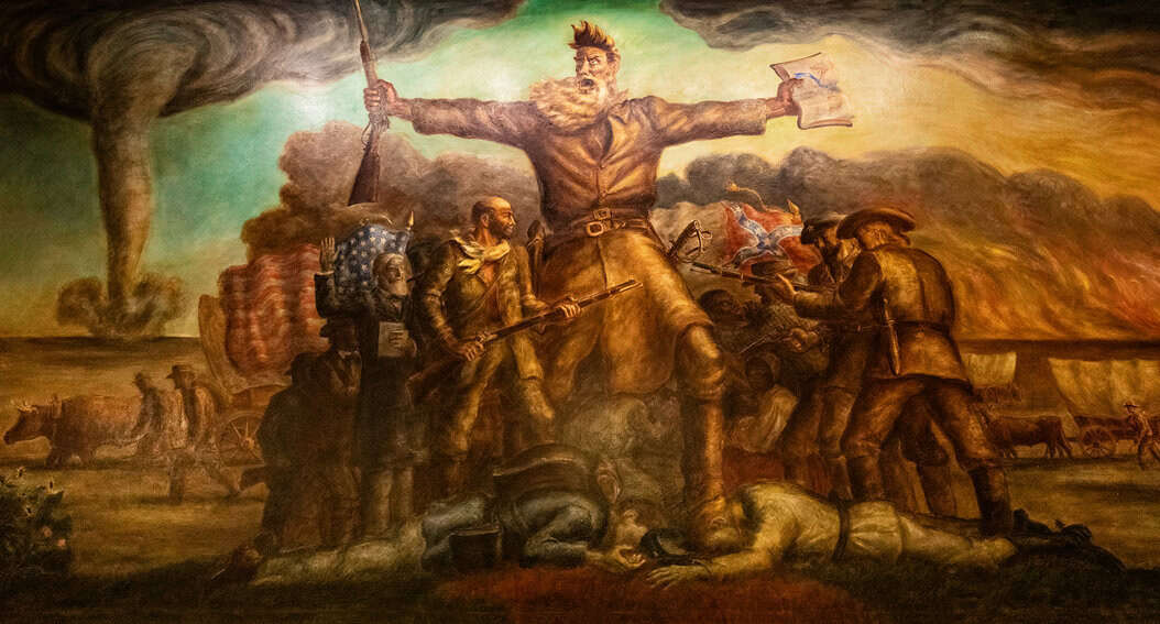 John Steuart Curry painting of John Brown Tragic Prelude Topeka Kansas