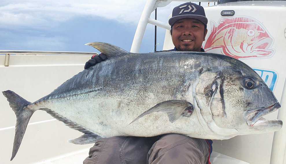 Hecsterson and his trophy catch, Giant Trevally