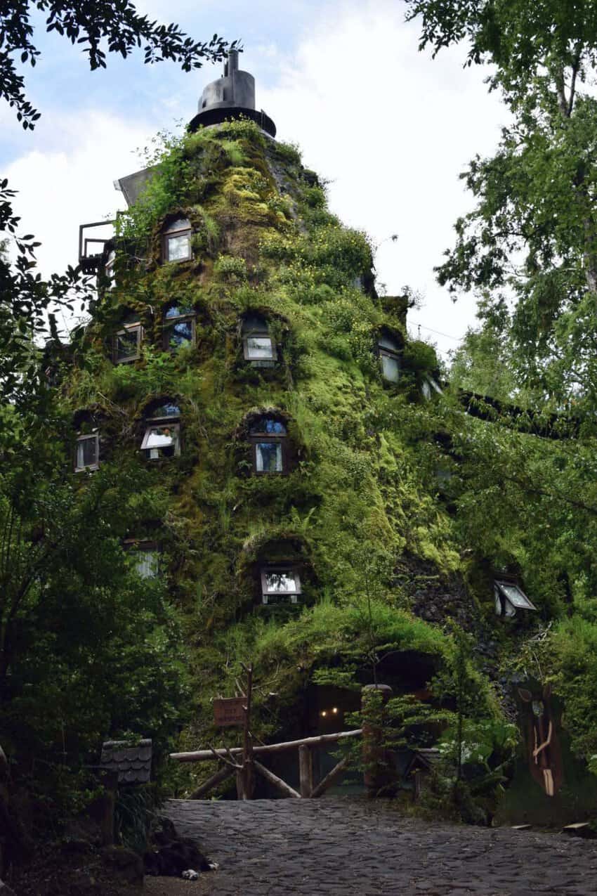 Hotel Montaña Mágica, one of the ethereal lodgings on offer in Huilo Huilo National Park. Photo by Sarah Arksey Njegovan