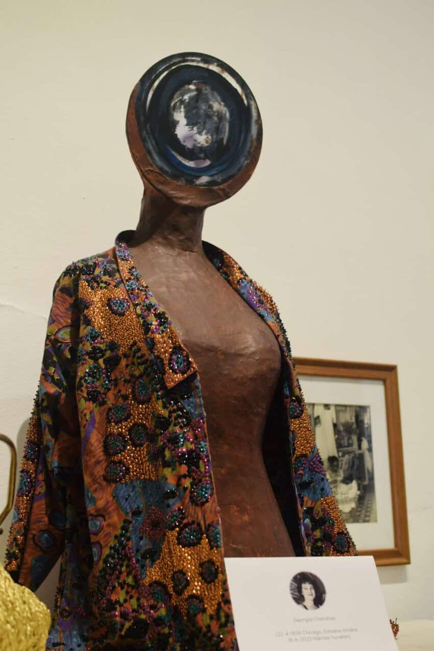 A dress designed by Greek immigrant Georgia Charuhas, on display at the Museum of the City of Merida. Photo by Sarah Arksey Njegovan