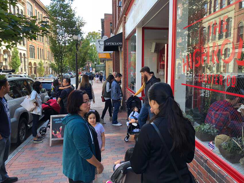 Exchange Street in downtown Portland Maine. Max Hartshorne photo.