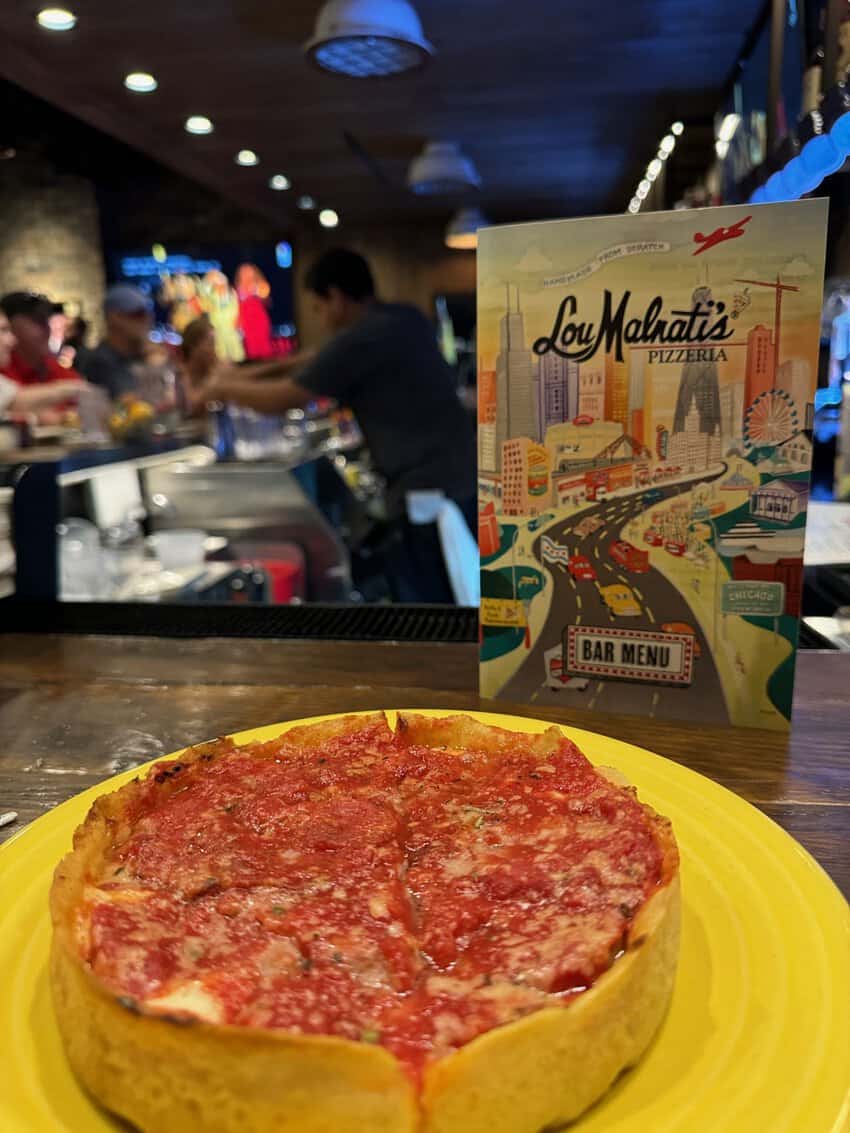 Lou Malnati's Pizzeria is one of Chicaga's most famous deep dish pizza joints. Grab a seat at the bar when it's crazy crowded, which is always.