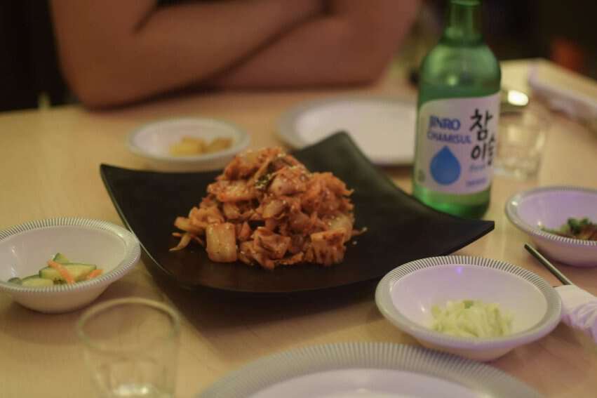 Kimchi and soju to kick off a flavourful dinner at Korean Grill and Ice Cream. Photo by Sarah Arksey Njegovan