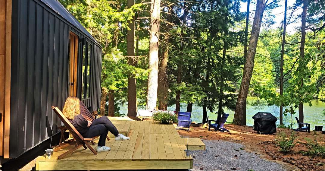 Heather contemplating if my feet are clean at Camp Hudson Pines saratoga county ny