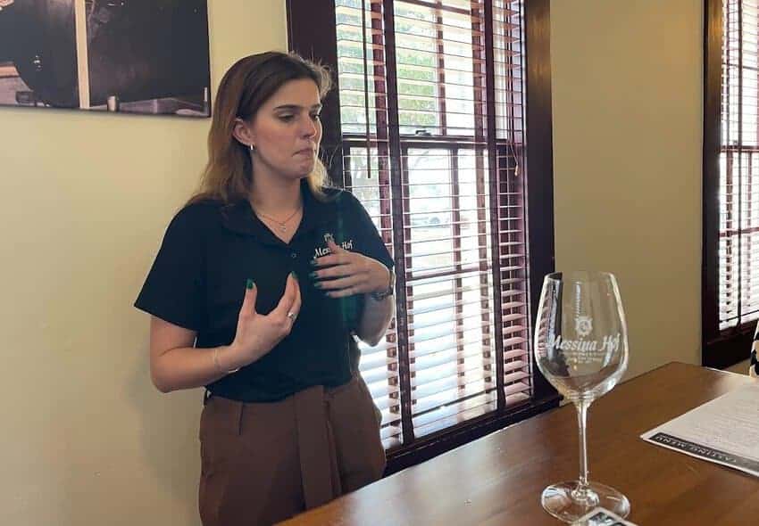 Wine guide Alexis at Messina Hof. Photo by John Dunphy