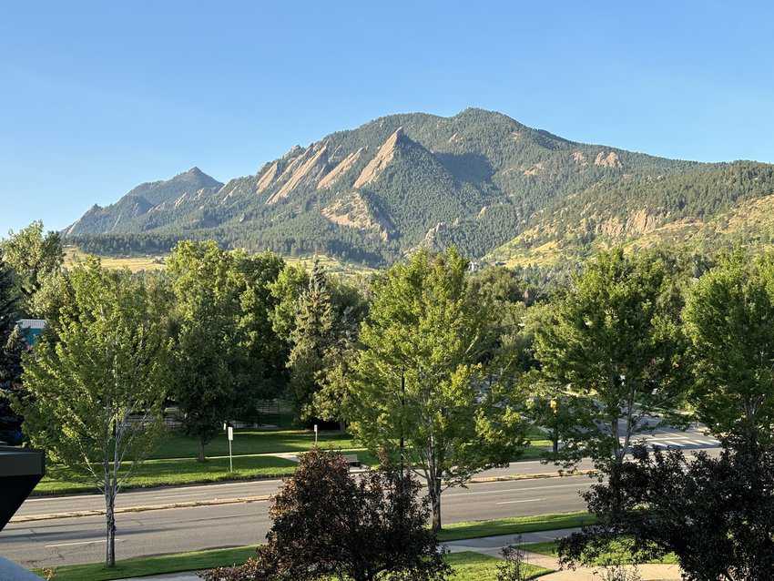 Boulders Flatirons from the St Julien Hotel scaled