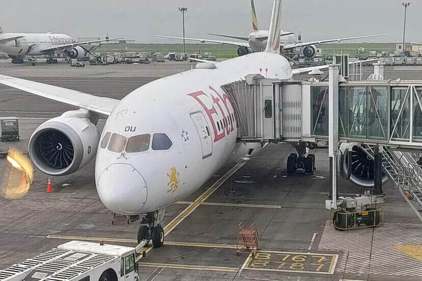 Bole International Aiport in Addis Ababa, flight to Victoria Falls.