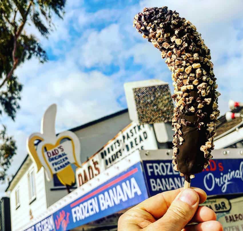 Time for a classic frozen banana an island iconic treat. Photo by Noreen Kompanik