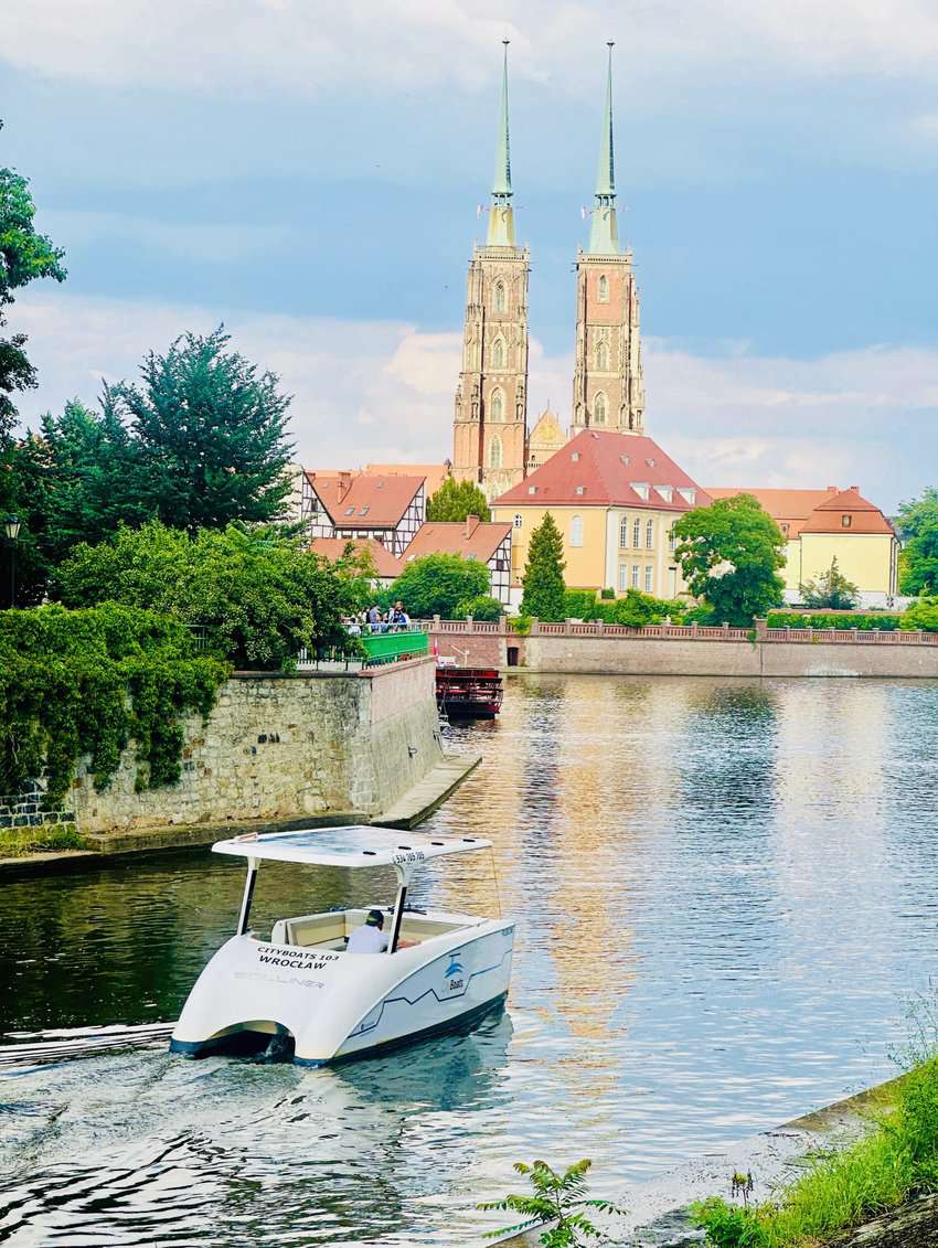 Solar-powered boats offer tours on the Oder River. Photo by Barbara Redding